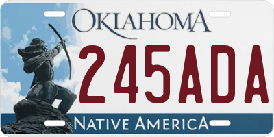 OK license plate 245ADA