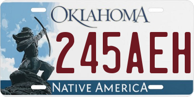 OK license plate 245AEH