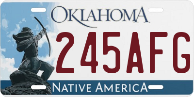 OK license plate 245AFG