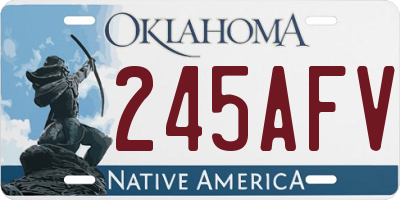 OK license plate 245AFV