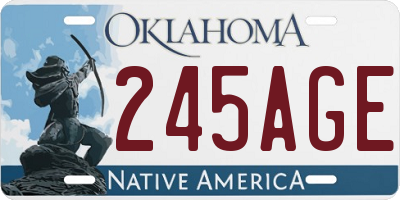 OK license plate 245AGE