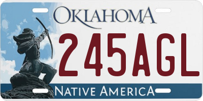 OK license plate 245AGL