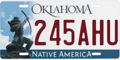 OK license plate 245AHU