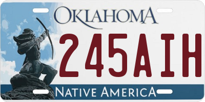 OK license plate 245AIH