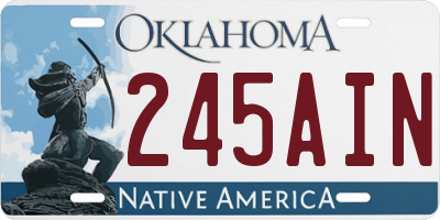 OK license plate 245AIN