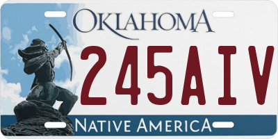 OK license plate 245AIV