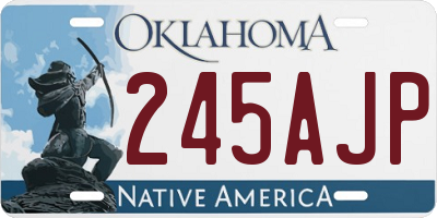 OK license plate 245AJP