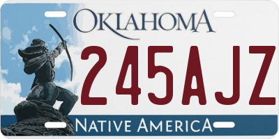 OK license plate 245AJZ