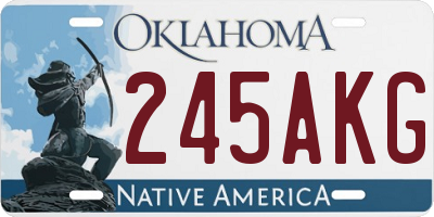 OK license plate 245AKG