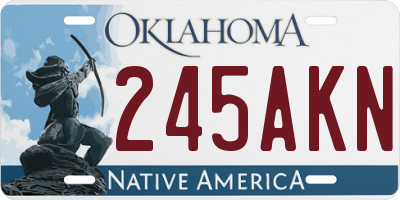 OK license plate 245AKN