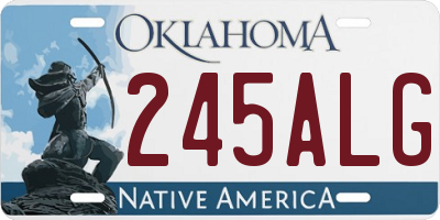 OK license plate 245ALG