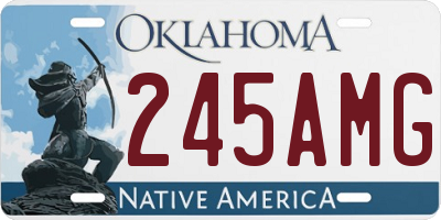 OK license plate 245AMG