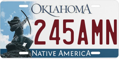 OK license plate 245AMN