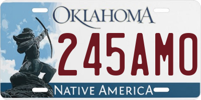 OK license plate 245AMO