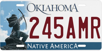 OK license plate 245AMR
