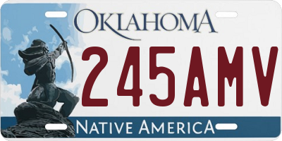 OK license plate 245AMV