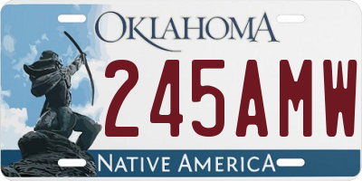 OK license plate 245AMW