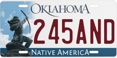 OK license plate 245AND