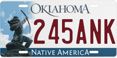 OK license plate 245ANK