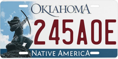 OK license plate 245AOE
