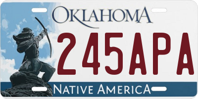 OK license plate 245APA
