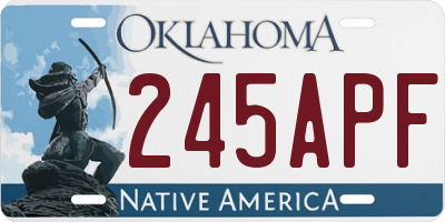 OK license plate 245APF