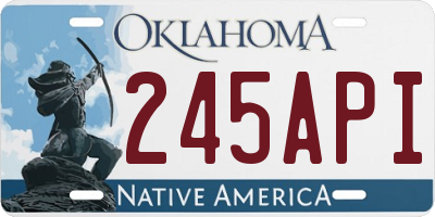 OK license plate 245API