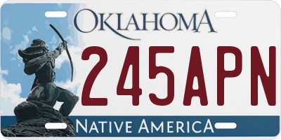 OK license plate 245APN