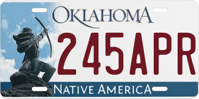 OK license plate 245APR