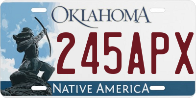 OK license plate 245APX