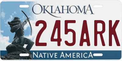 OK license plate 245ARK