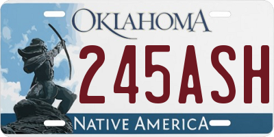 OK license plate 245ASH