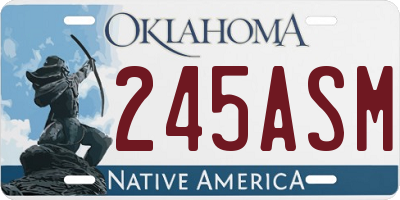 OK license plate 245ASM