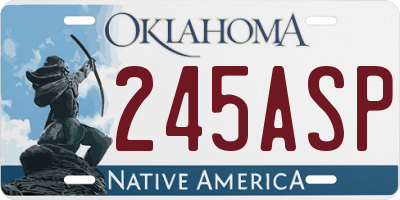 OK license plate 245ASP