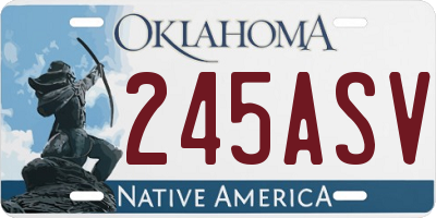 OK license plate 245ASV
