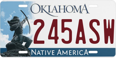 OK license plate 245ASW