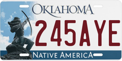 OK license plate 245AYE