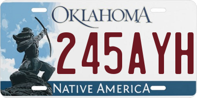 OK license plate 245AYH