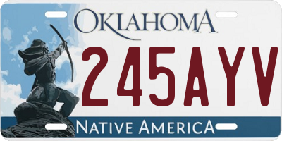 OK license plate 245AYV