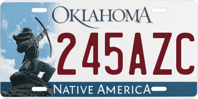 OK license plate 245AZC