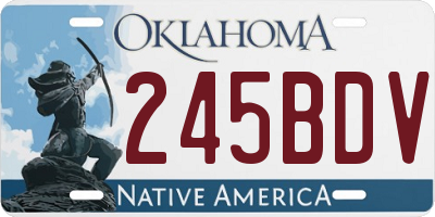 OK license plate 245BDV