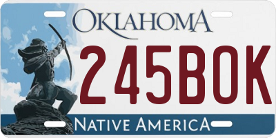 OK license plate 245BOK