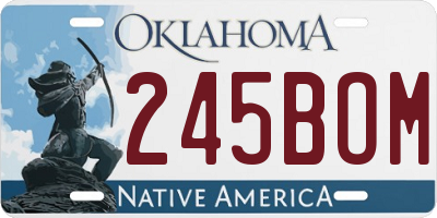 OK license plate 245BOM
