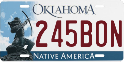 OK license plate 245BON