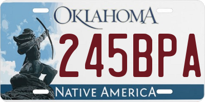 OK license plate 245BPA