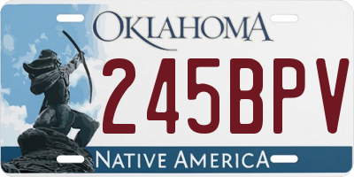 OK license plate 245BPV