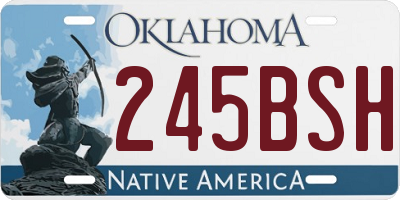 OK license plate 245BSH