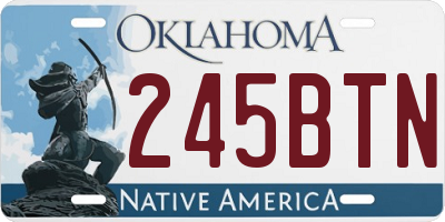 OK license plate 245BTN