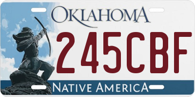 OK license plate 245CBF
