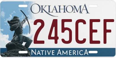 OK license plate 245CEF